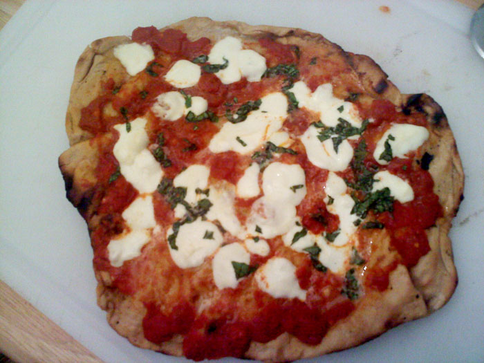 Home made pizza on the grill