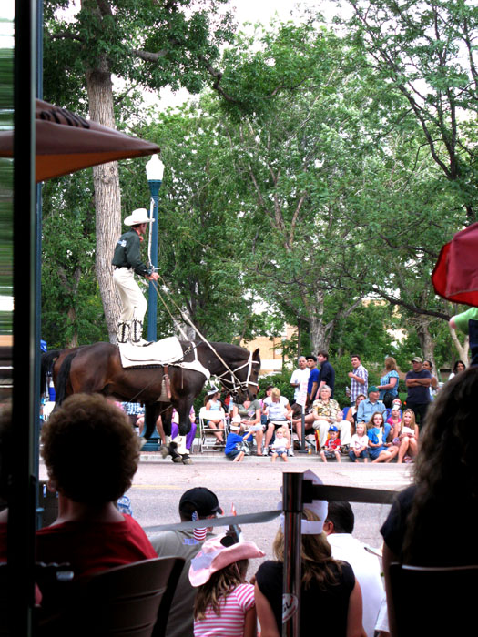 Watching the rodeo parade from Jose Muldoon's, Colorado Springs