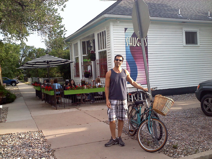 Biking to Shuga's, Colorado Springs