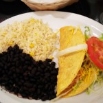 Tacos, rice, and beans from The Flow Of Mexico, downtown Colorado Springs