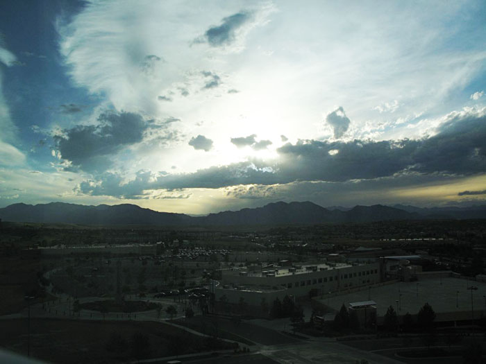 The view from the Renaissance Boulder Flat Iron Hotel
